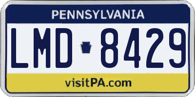 PA license plate LMD8429