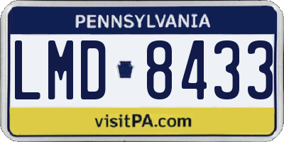 PA license plate LMD8433