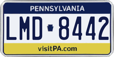 PA license plate LMD8442