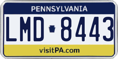 PA license plate LMD8443