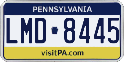 PA license plate LMD8445