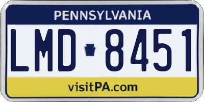 PA license plate LMD8451