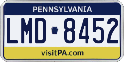 PA license plate LMD8452