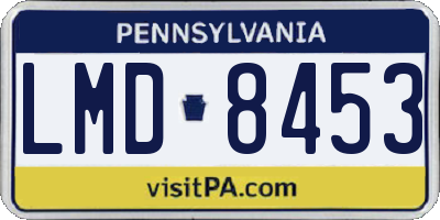 PA license plate LMD8453