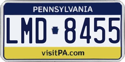 PA license plate LMD8455