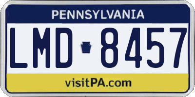 PA license plate LMD8457