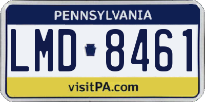 PA license plate LMD8461
