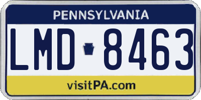 PA license plate LMD8463