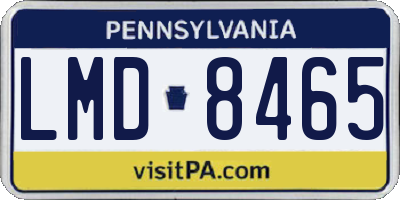 PA license plate LMD8465