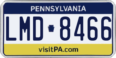 PA license plate LMD8466