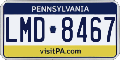 PA license plate LMD8467