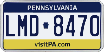 PA license plate LMD8470