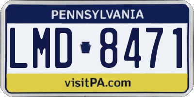 PA license plate LMD8471