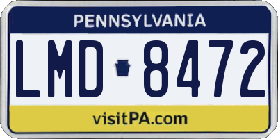 PA license plate LMD8472