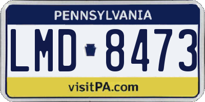 PA license plate LMD8473
