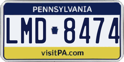 PA license plate LMD8474
