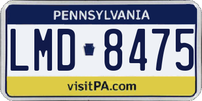 PA license plate LMD8475