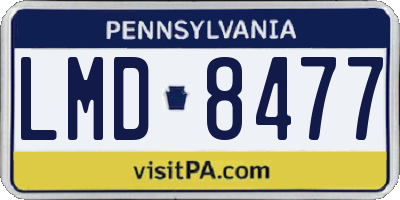 PA license plate LMD8477