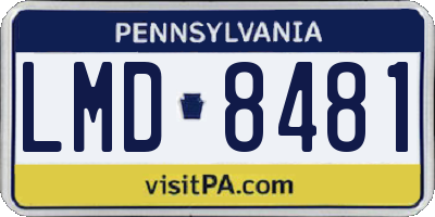 PA license plate LMD8481