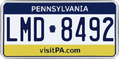 PA license plate LMD8492