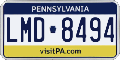 PA license plate LMD8494
