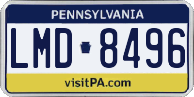 PA license plate LMD8496