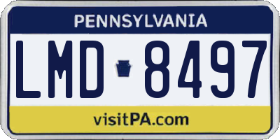 PA license plate LMD8497