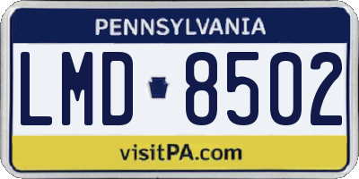 PA license plate LMD8502