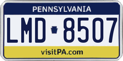 PA license plate LMD8507