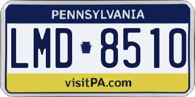 PA license plate LMD8510