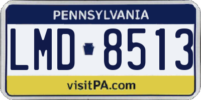 PA license plate LMD8513