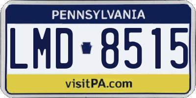 PA license plate LMD8515