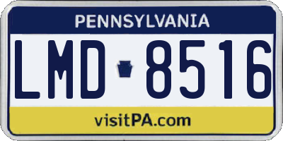 PA license plate LMD8516
