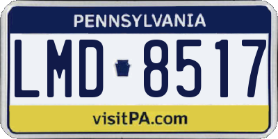 PA license plate LMD8517