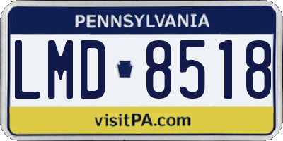 PA license plate LMD8518
