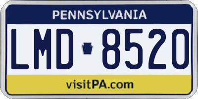 PA license plate LMD8520