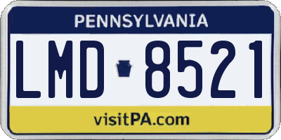 PA license plate LMD8521