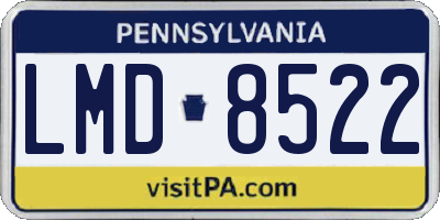 PA license plate LMD8522
