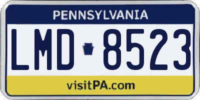 PA license plate LMD8523