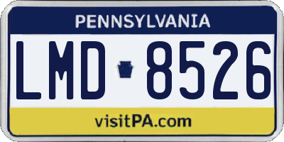 PA license plate LMD8526