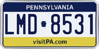 PA license plate LMD8531