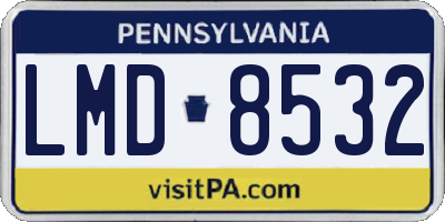 PA license plate LMD8532