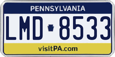 PA license plate LMD8533