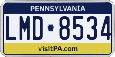 PA license plate LMD8534