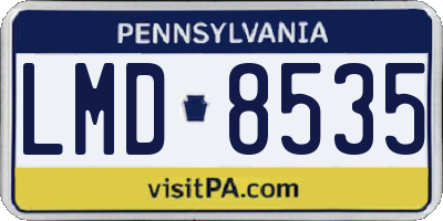 PA license plate LMD8535