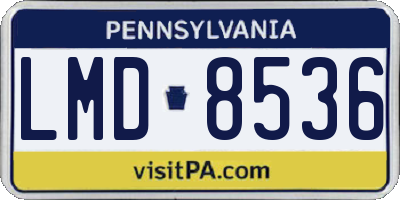 PA license plate LMD8536