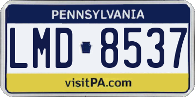 PA license plate LMD8537