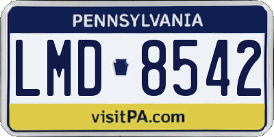 PA license plate LMD8542