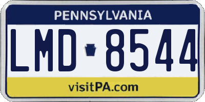 PA license plate LMD8544