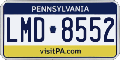 PA license plate LMD8552